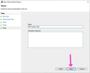RDP Custom Port finish