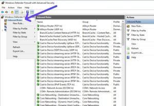 Windows Firewall Inbound Rules