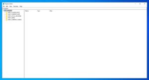 windows registry editor.